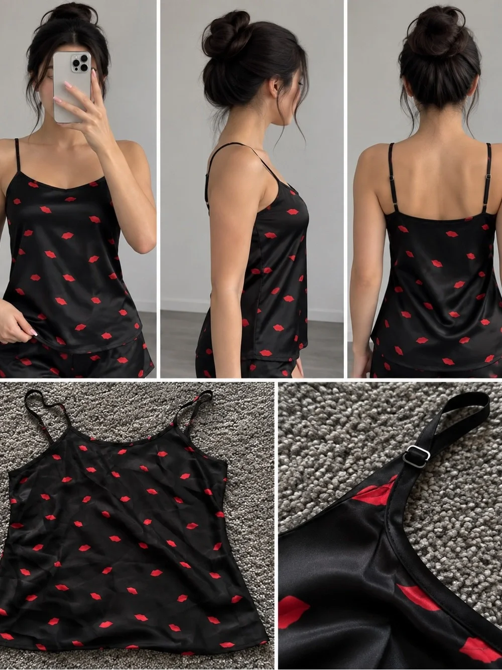 Black Satin Cami